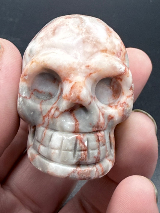 Red Vein Jasper Skull