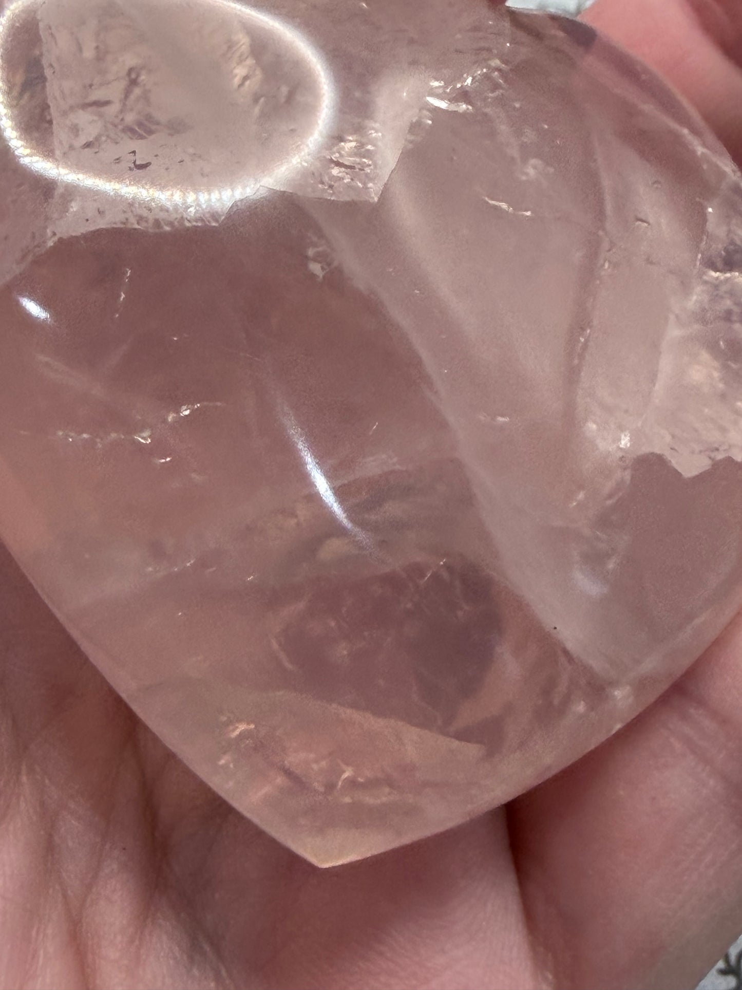 Super Gemmy Rose Quartz Heart – Love & Self Love (115g | 6.3 × 6cm)