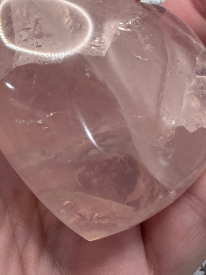 Super Gemmy Rose Quartz Heart – Love & Self Love (115g | 6.3 × 6cm)