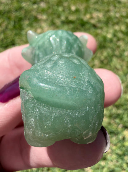 Green Aventurine Highland Cow Carving