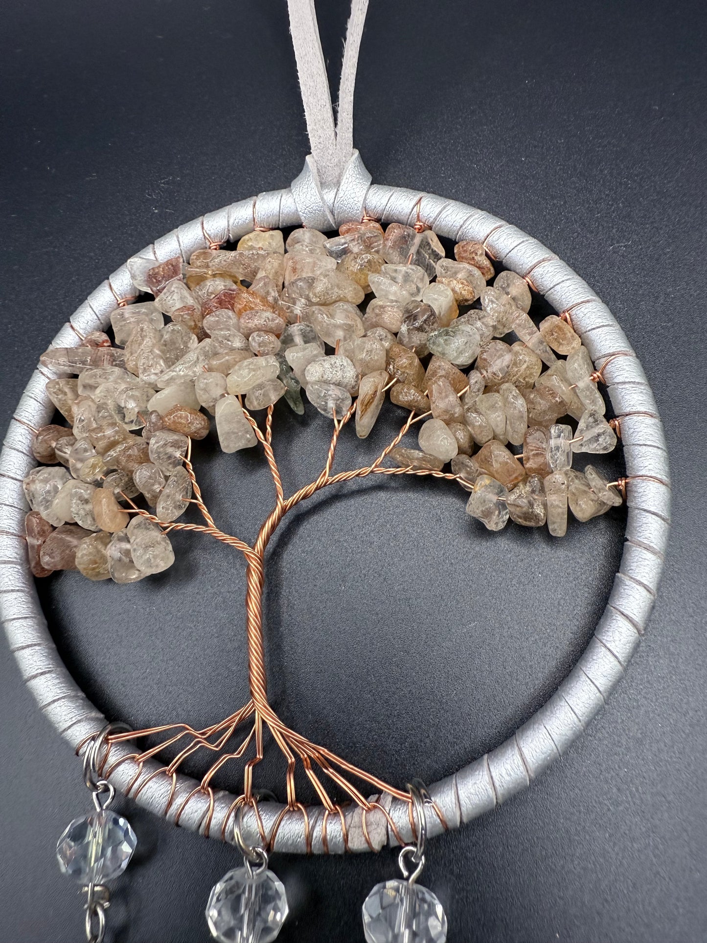 Garden Quartz & Rutile Quartz Tree of Life Dreamcatcher