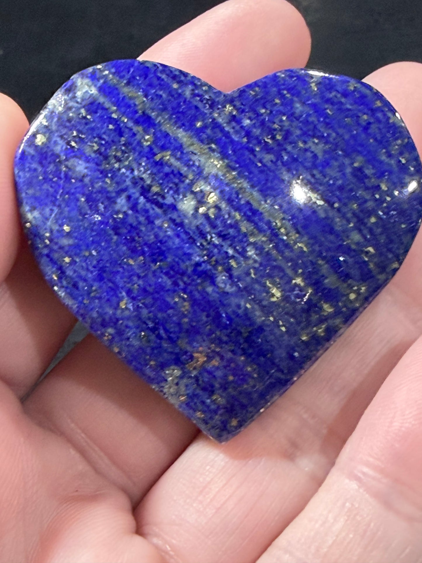 Lapis Lazuli Heart – Deep Blue with Natural Pyrite | 4.4 cm | 61g A