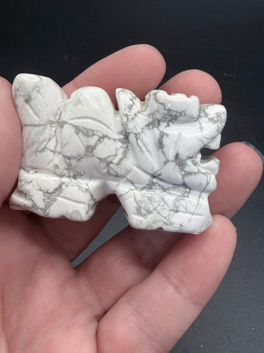 Howlite Dragon Carving – Calm & Strength