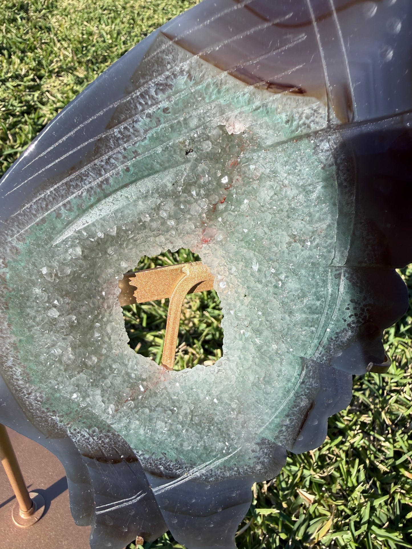 Large Agate + Quartz Druzy Butterfly Wings