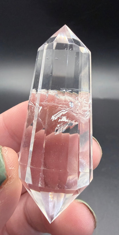 💎 Clear Quartz Phantom Vogel Wand – 38 g | 6.2 × 2.3 cm