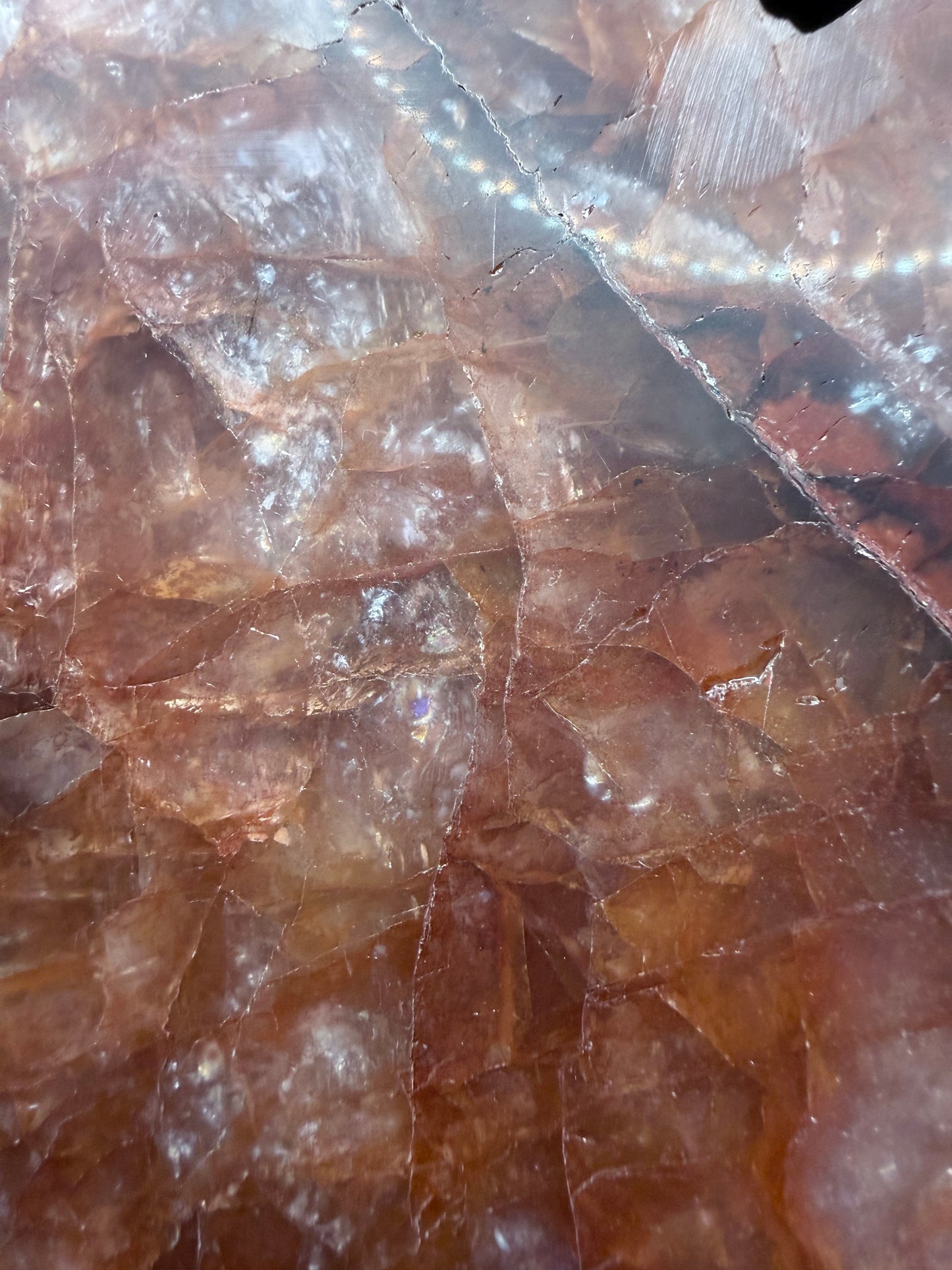 Fire Quartz Heart on Custom Stand