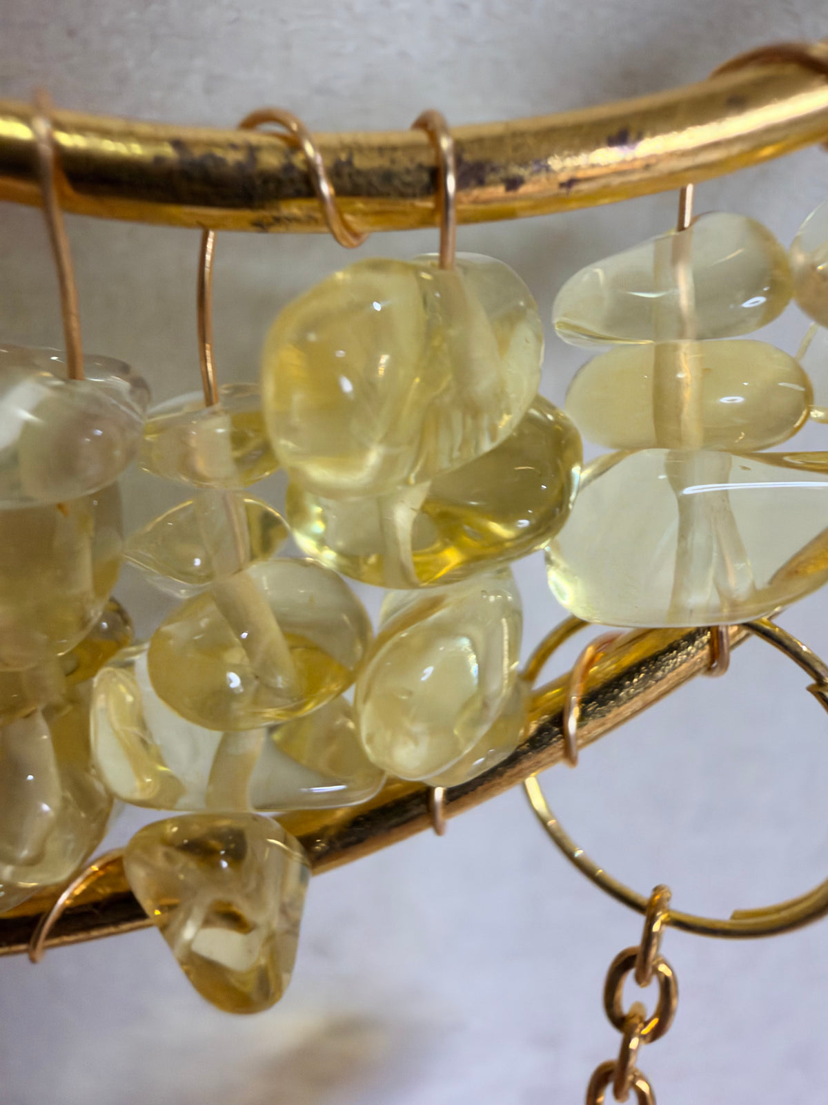 Citrine Crescent Moon Suncatcher – 35 × 10cm