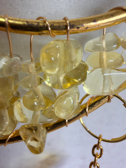 Citrine Crescent Moon Suncatcher – 35 × 10cm