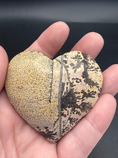 Picture Jasper with Dendritic Inclusions Heart 6.3cm