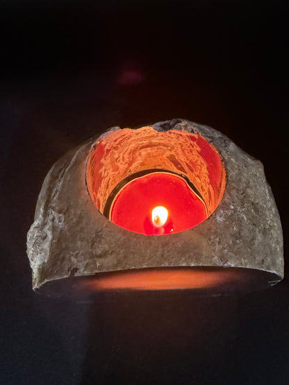 Natural Agate Candle Holder