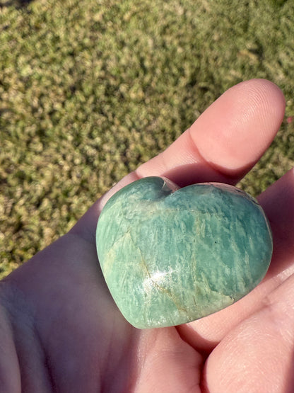 Amazonite Heart – 4cm (Intuitively Chosen)