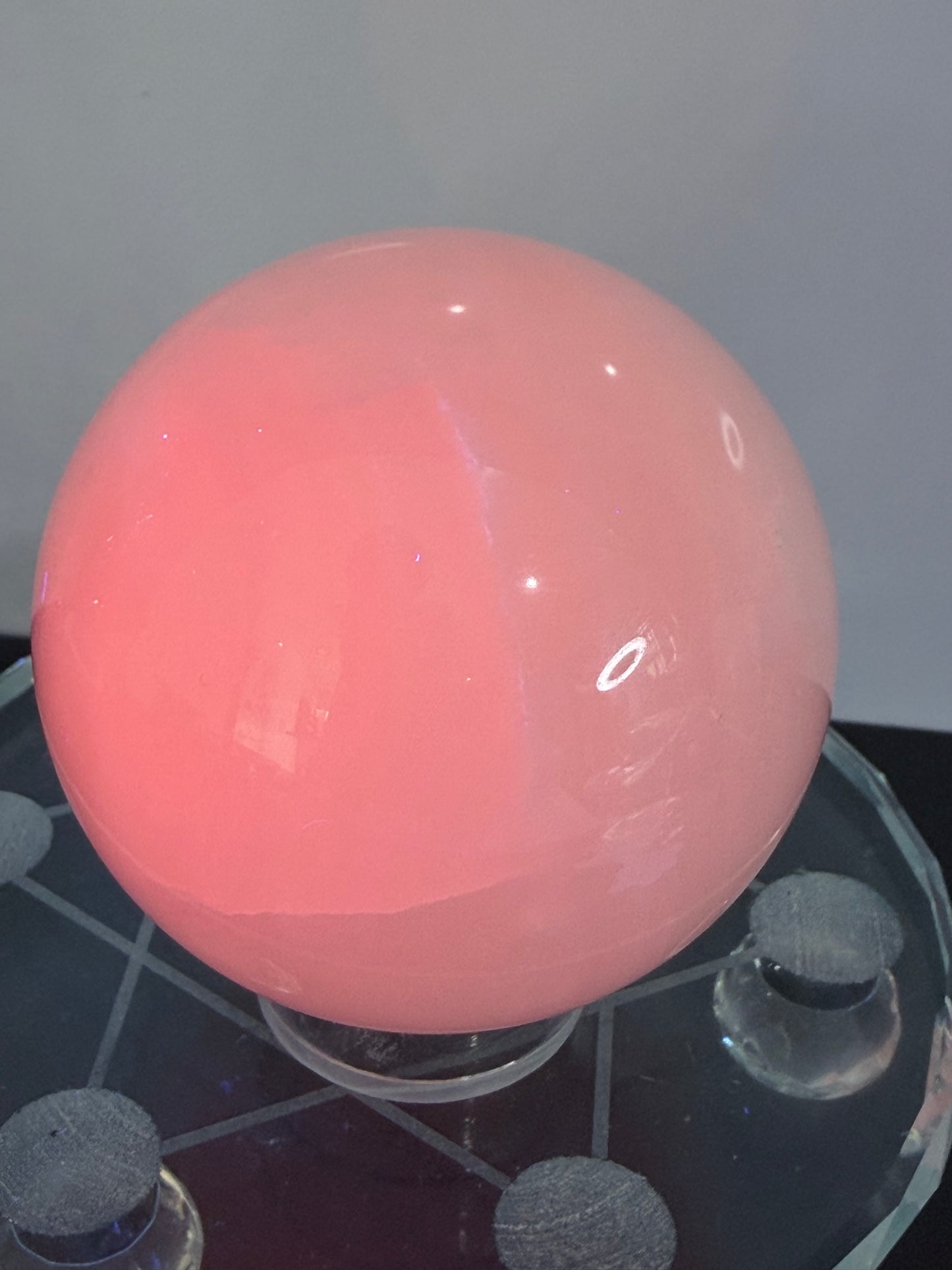 Pink Mangano Calcite Sphere – 431g | 6.7cm