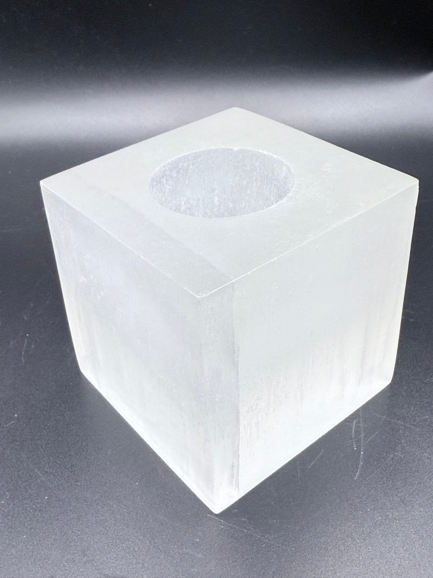 Selenite Cube Candle Holder