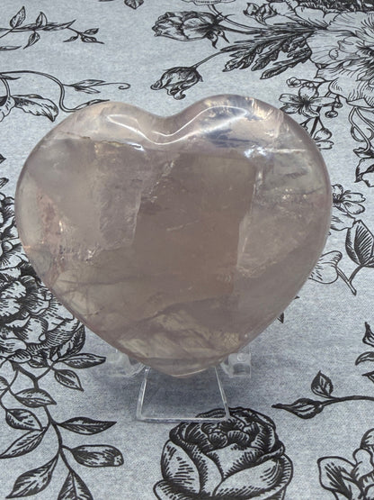 Super Gemmy Rose Quartz Heart – Love & Self Love (115g | 6.3 × 6cm)