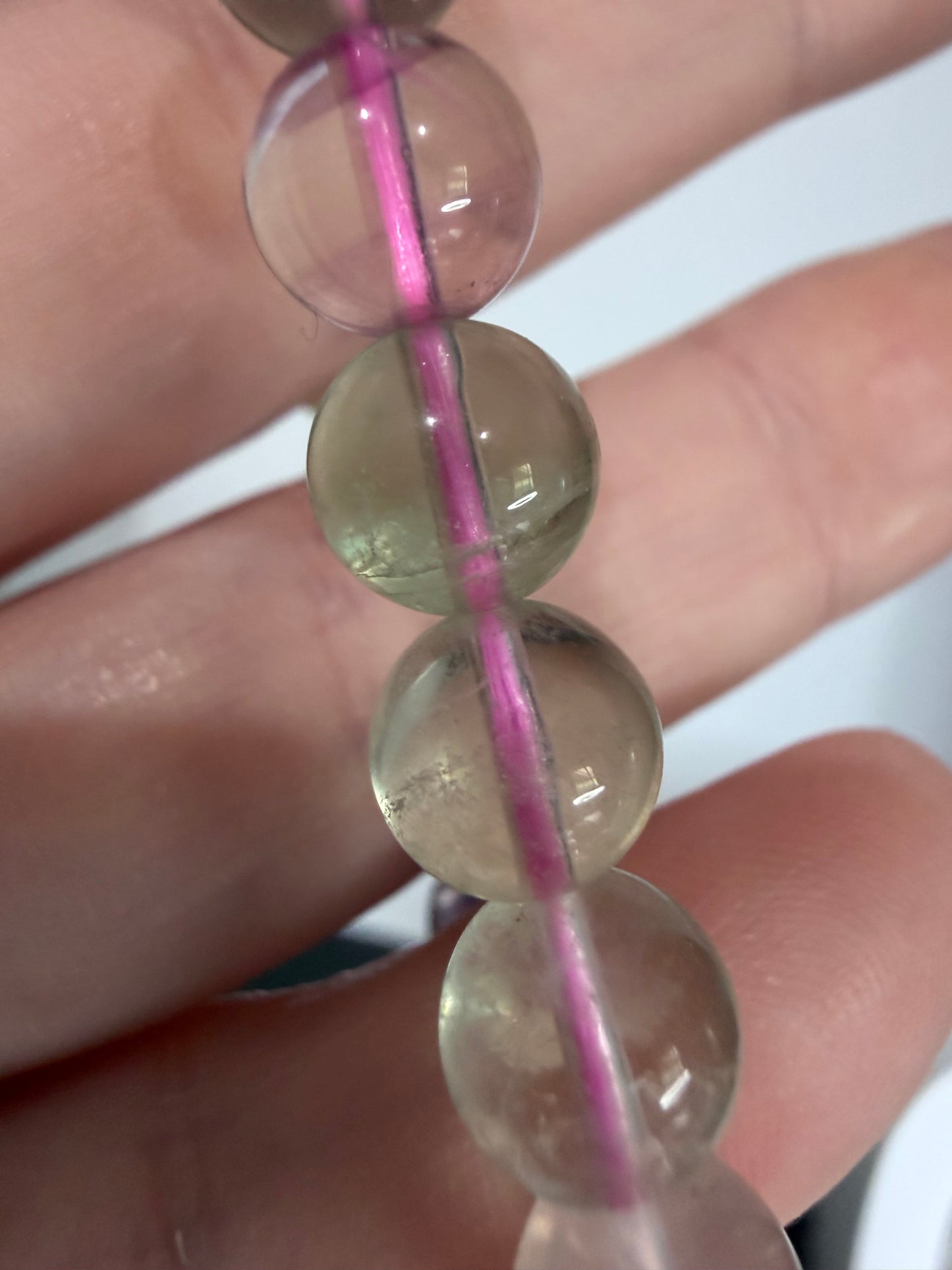 8mm High Quality Rainbow Fluorite Bracelet | Yellow, Blue, Purple, Green & Clear Fluorite