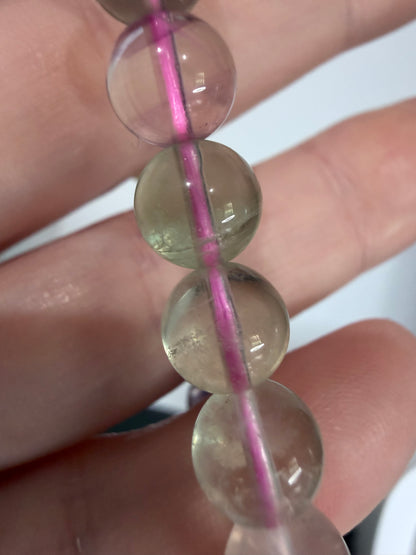 8mm High Quality Rainbow Fluorite Bracelet | Yellow, Blue, Purple, Green & Clear Fluorite