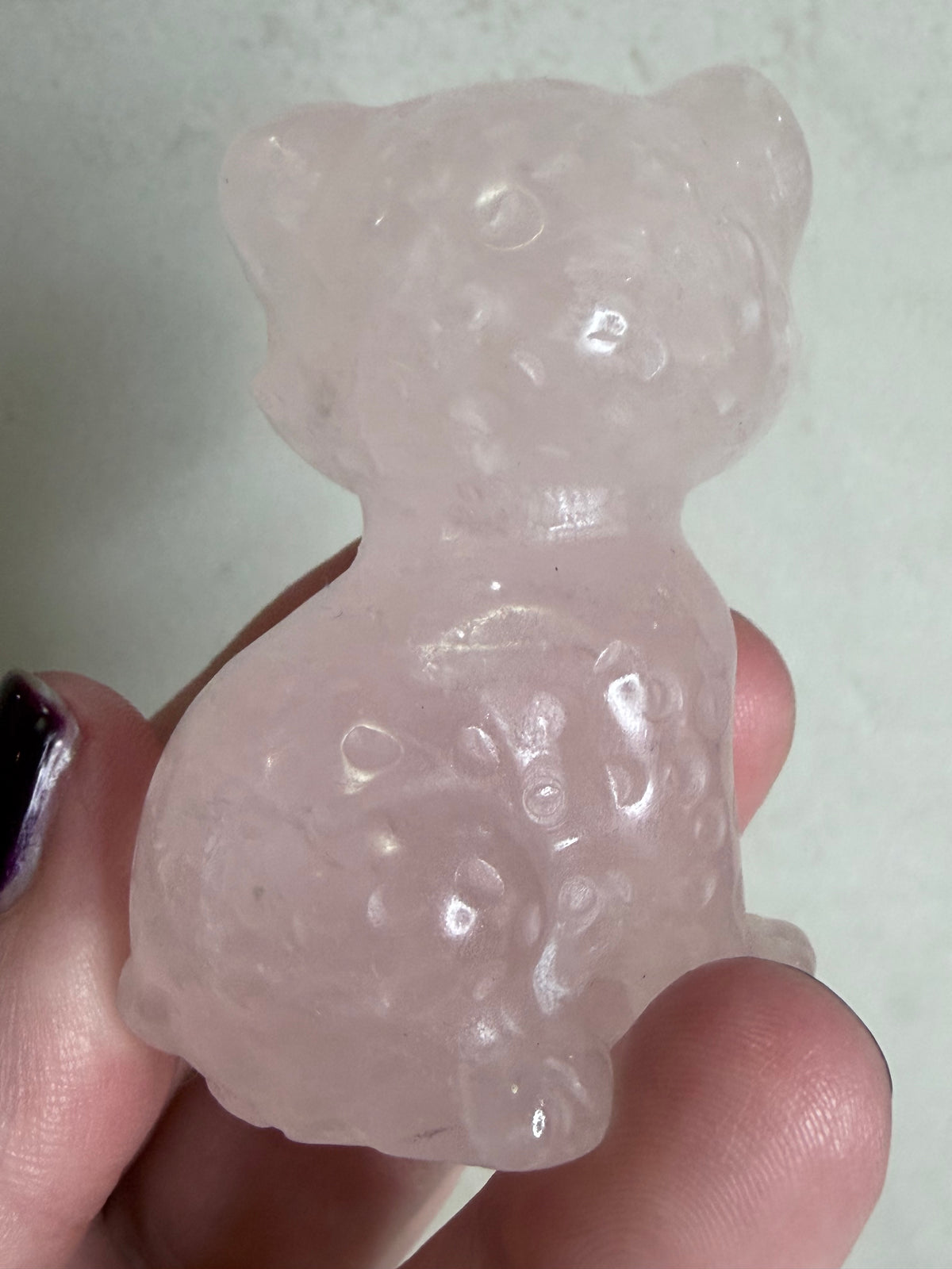Rose Quartz Leopard Cub Carving – 6.2cm