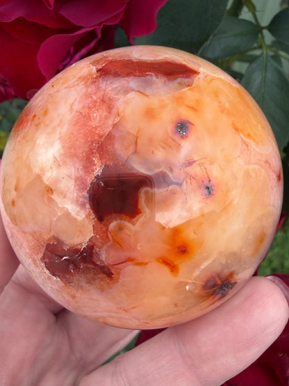 Carnelian Agate Druzy Sphere – 6.3cm