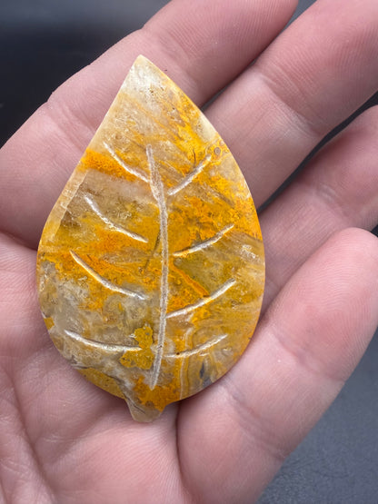 Bumblebee Jasper Leaf Carving
