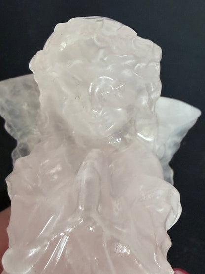 Rose Quartz Angel Crystal Carving – 10cm
