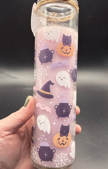 Cute Halloween Print Candy Apple Glass Tube Candle