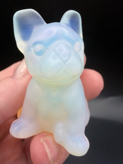 Opalite French Bulldog Carving – 5 cm
