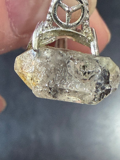 Natural Herkimer Diamond Quartz Ring | Double-Terminated Crystal