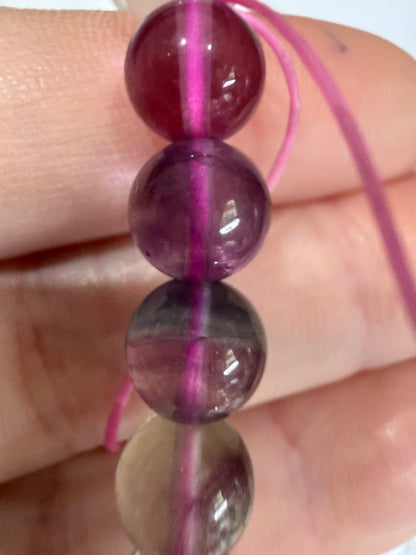 8mm High Quality Rainbow Fluorite Bracelet | Yellow, Blue, Purple, Green & Clear Fluorite