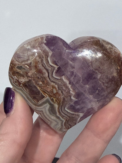 Amethyst & Agate Heart – Free Standing D