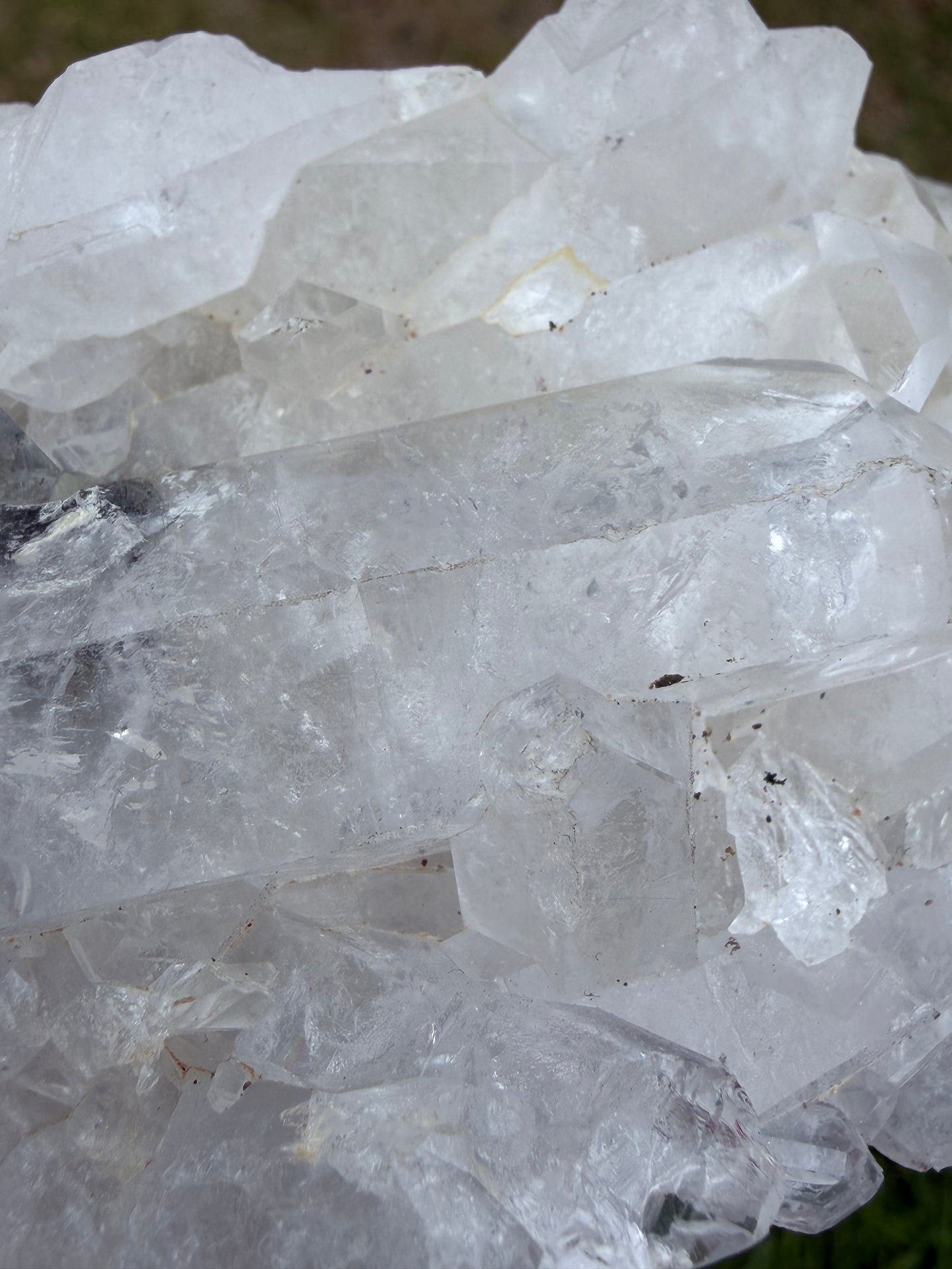 Clear Quartz Cluster on Stand (Brazil) – 308g | 14 × 6cm