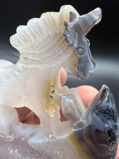 Agate Unicorn on Stand