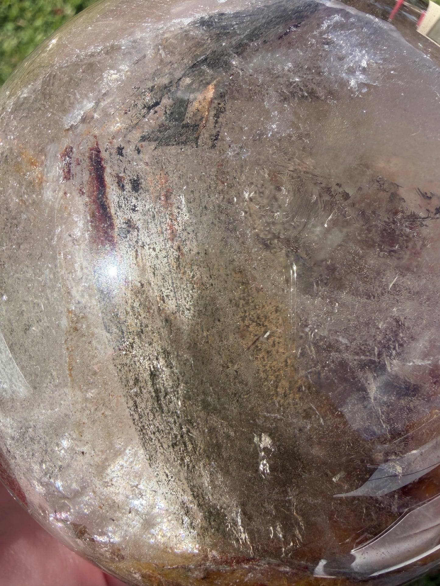 Large Garden Quartz (Lodolite) Sphere with Light Base – 11cm | 1.7kg