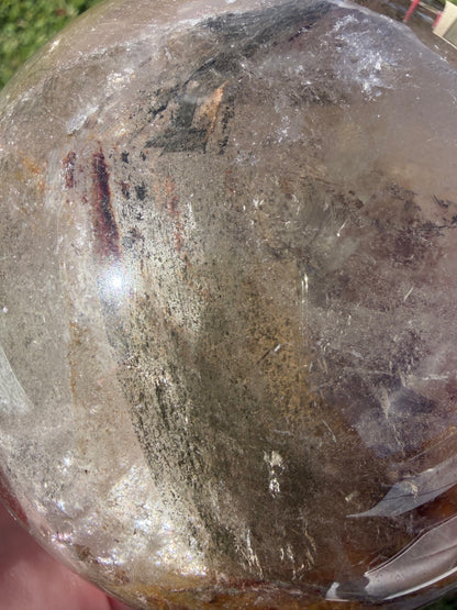 Large Garden Quartz (Lodolite) Sphere with Light Base – 11cm | 1.7kg