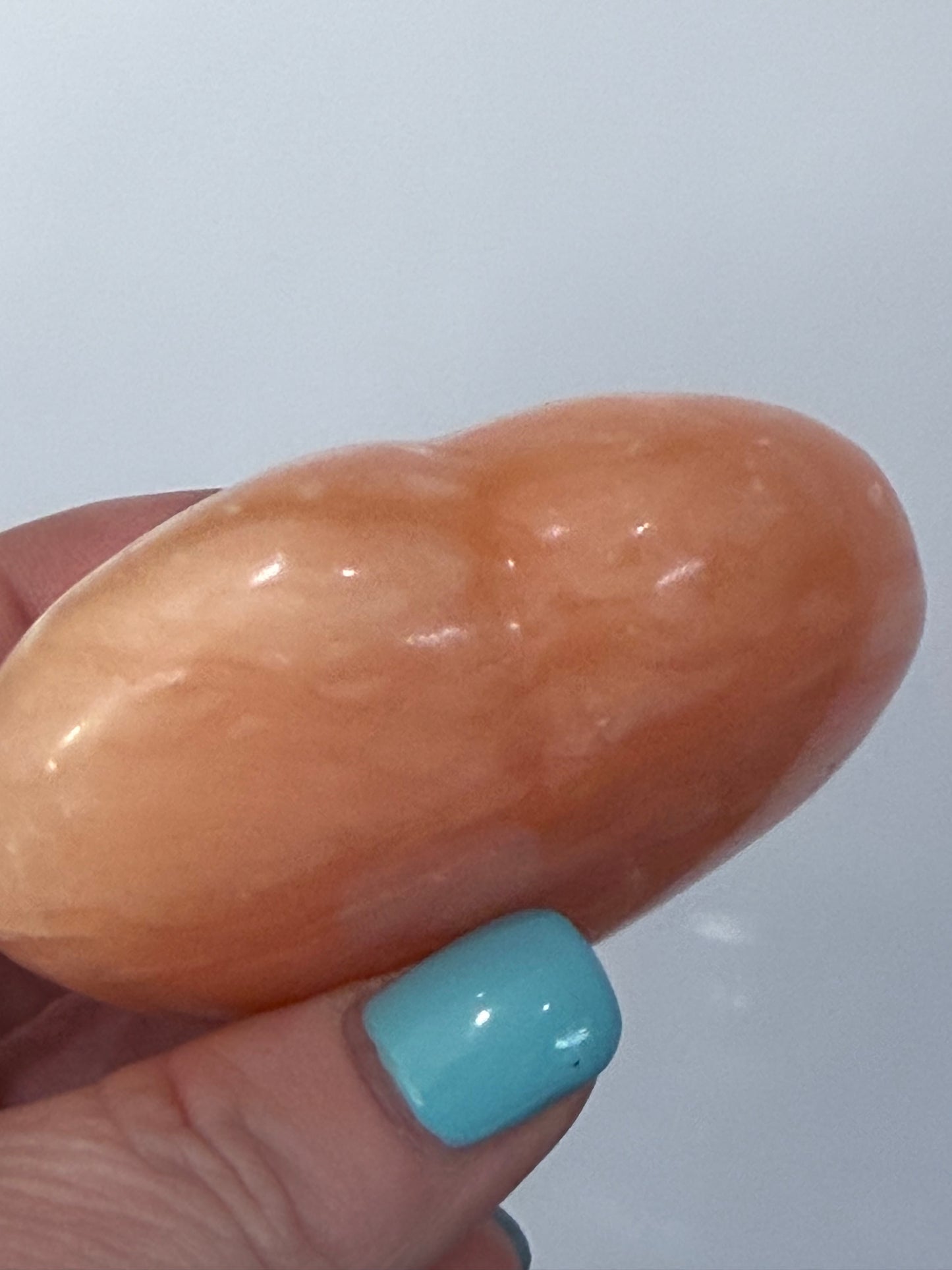 Orange Calcite Heart with Stand – 133g E 6.7cm