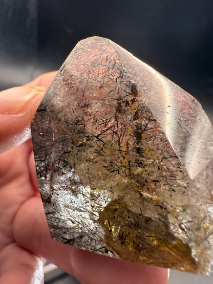 Black Rutile Quartz Freeform with Inclusions