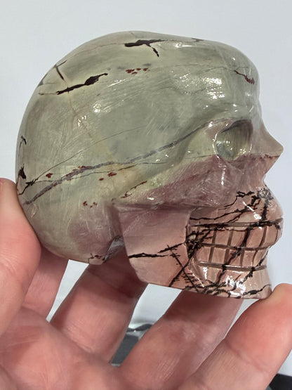 Picture Jasper Skull Carving – 407g