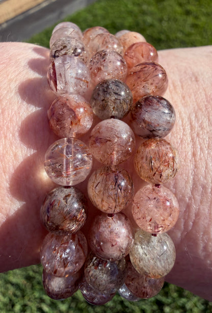 High Quality 8mm Mixed Rutile Quartz Bracelet