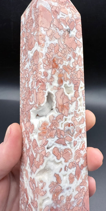 Pink Petal (Cotton Candy) Agate Statement Tower