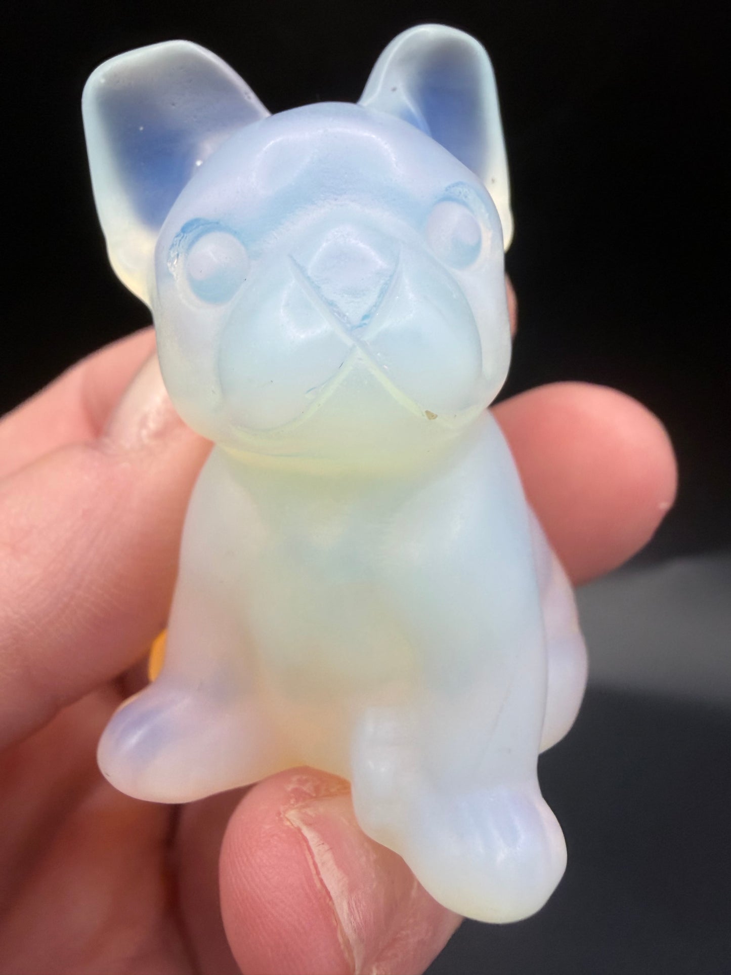 Opalite French Bulldog Carving – 5 cm