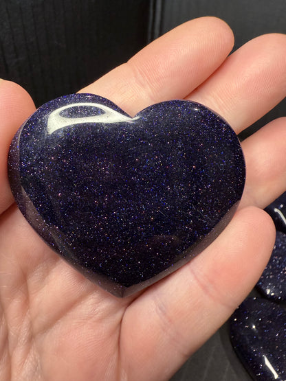 Blue Goldstone Heart – 4cm (Intuitively Chosen)
