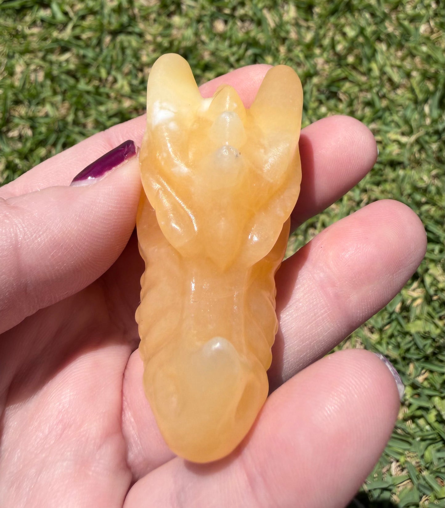 Orange Calcite Dragon Head