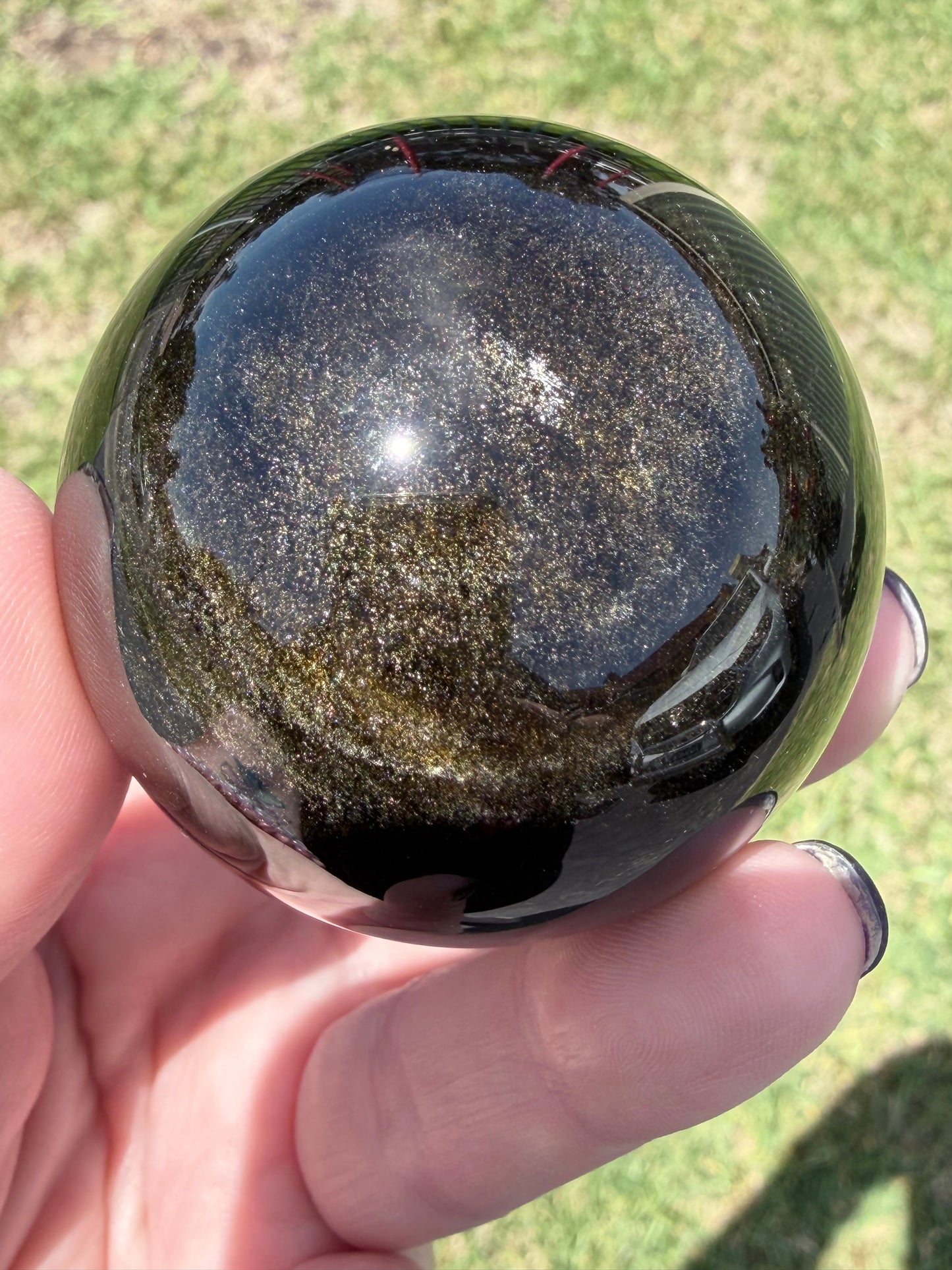 Gold Sheen Obsidian Sphere – 195g