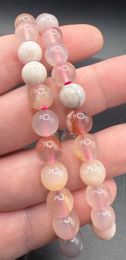 Flower Agate 8mm Bracelet