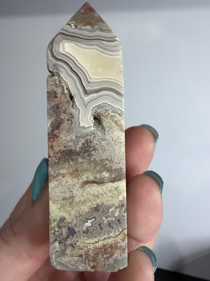 Mexican Lace Agate Tower A -