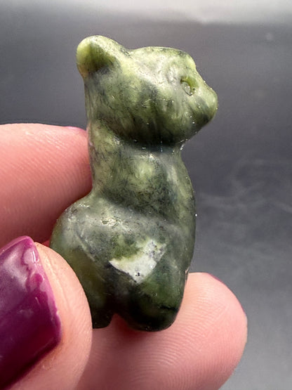 Serpentine Jade & Green Aventurine Llama Carvings