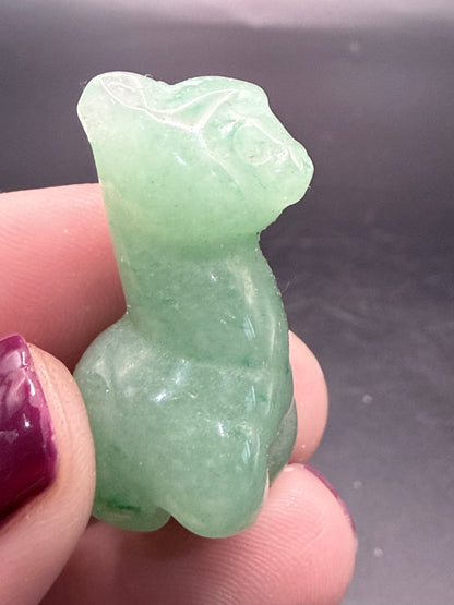 Serpentine Jade & Green Aventurine Llama Carvings
