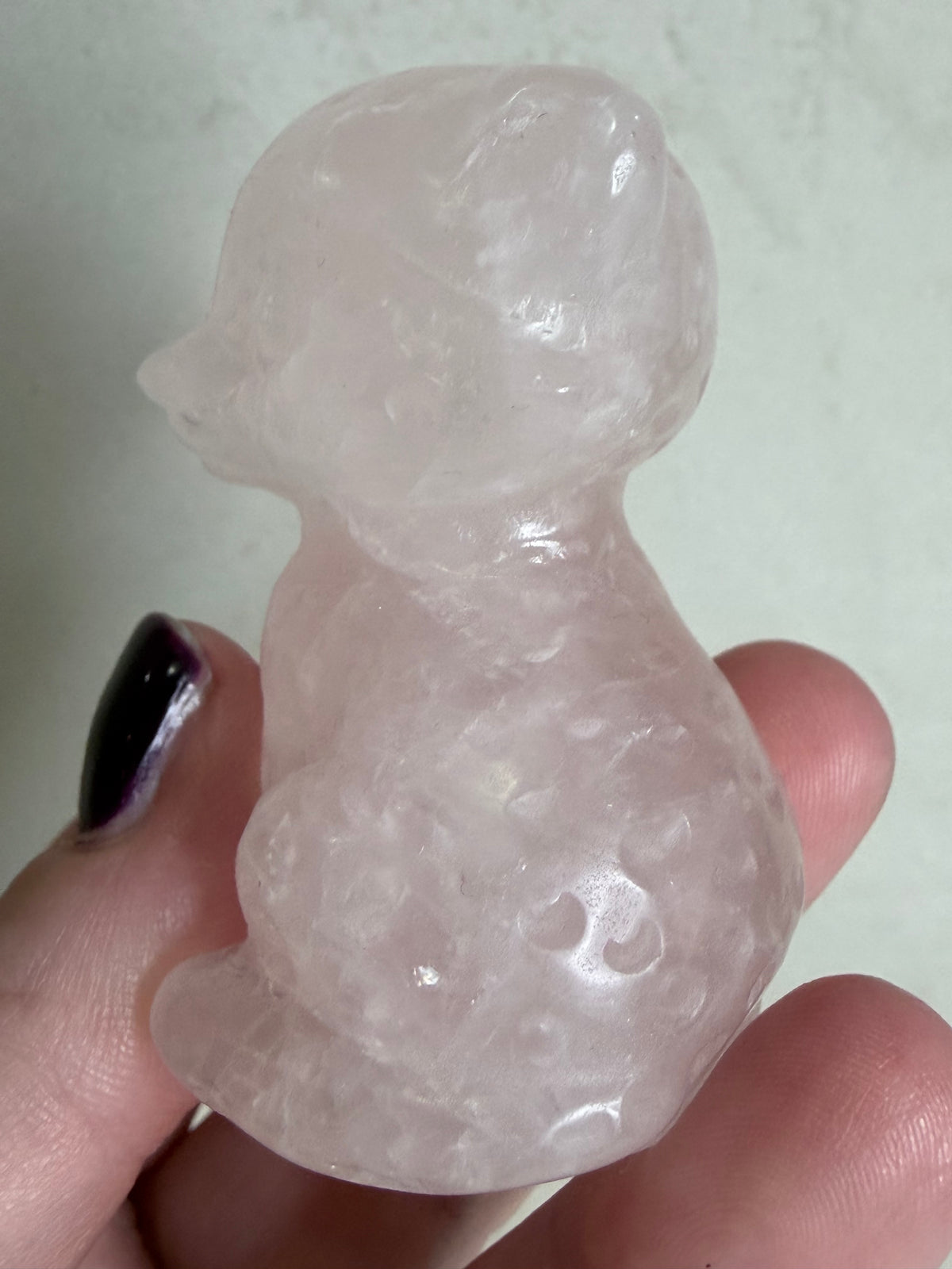 Rose Quartz Leopard Cub Carving – 6.2cm