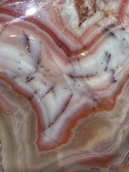 Amethyst & Agate Banded Heart – Free-Standing | 7.4 × 6.8 cm | 150 g B