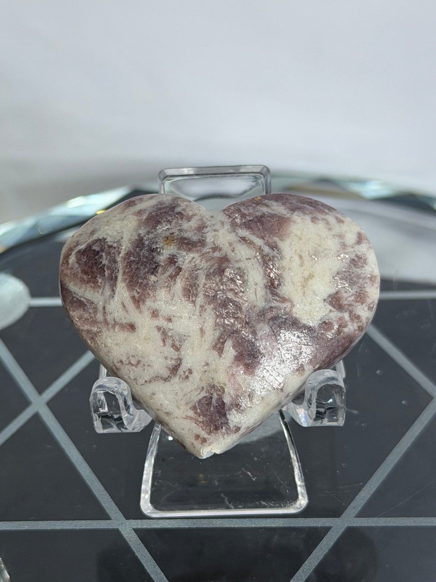 Pink Tourmaline in Mica Matrix Heart C - 3.7cm