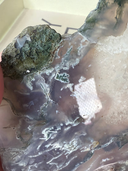 Moss Agate Slab on Stand